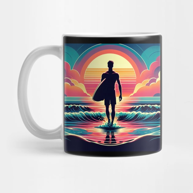 Sunset Surfer's Stride by shipwrecked2020